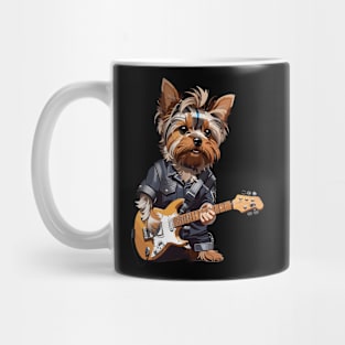 Yorkshire Terrier Playing Guitar Mug